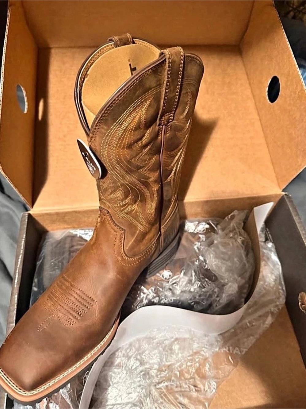 Ariat Hybrid Rancher Distressed Cowboy Boots Brown US 10.5 D